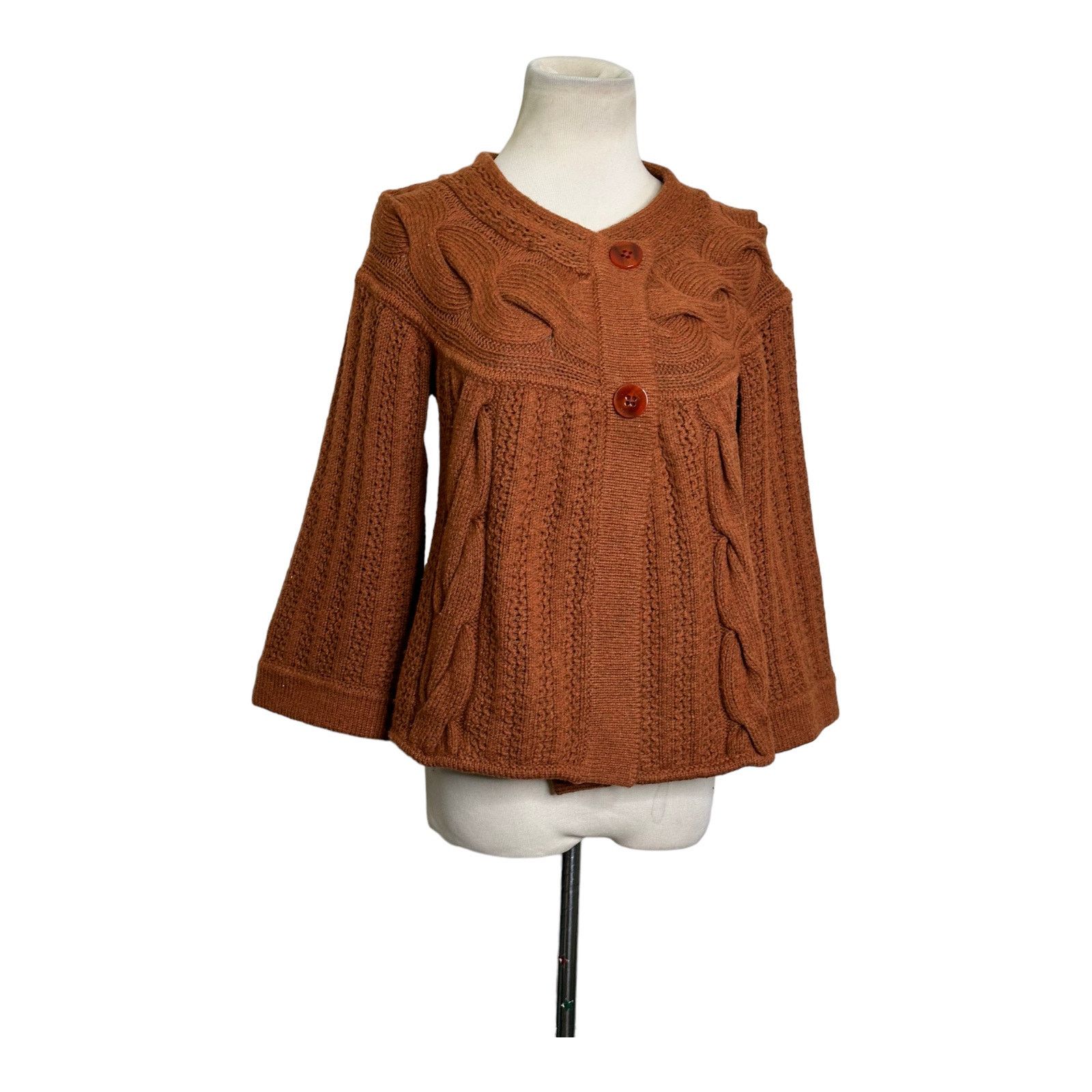 Escada Escada brown 3/4 sleeves buttoned cardigan size Small Size S / US 4 / IT 40 - 11 Thumbnail