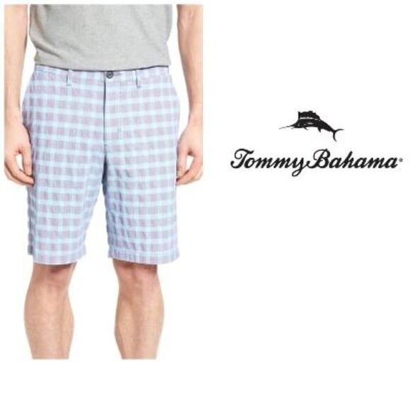 Tommy Bahama Tommy Bahama Mens Blue Checked Pockets Lightweight Long Golf Size US 28 / EU 44 - 9 Thumbnail