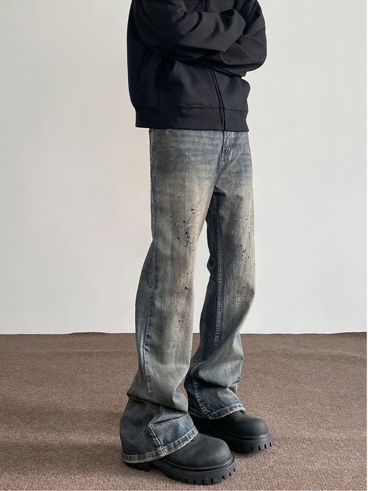 Japanese Brand × Jean Vintage dirtyfit washed distressed ink straight jeans Size US 32 / EU 48 - 1 Thumbnail