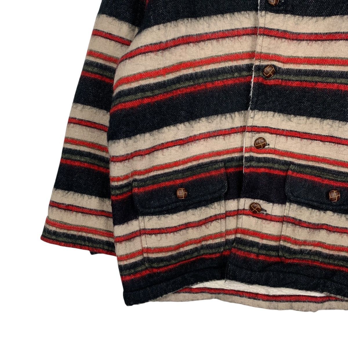 Japanese Brand Johns Hamer Octopus Army Stripe Wool Jacket Size US L / EU 52-54 / 3 - 3 Thumbnail