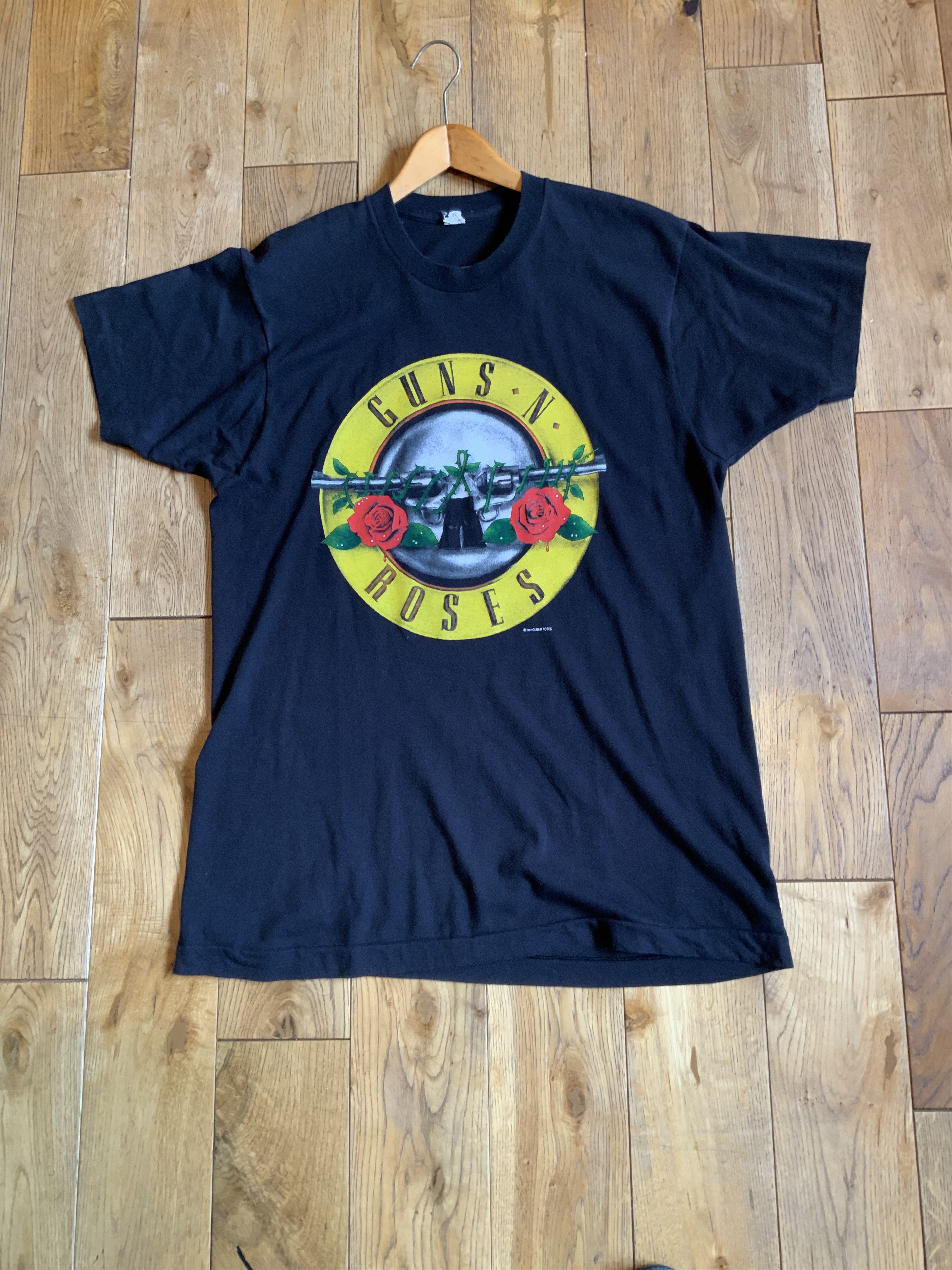 image of Vintage 1987 Single Stitch Guns N Roses Shirt Slash Axl in Black, Men's (Size Large)