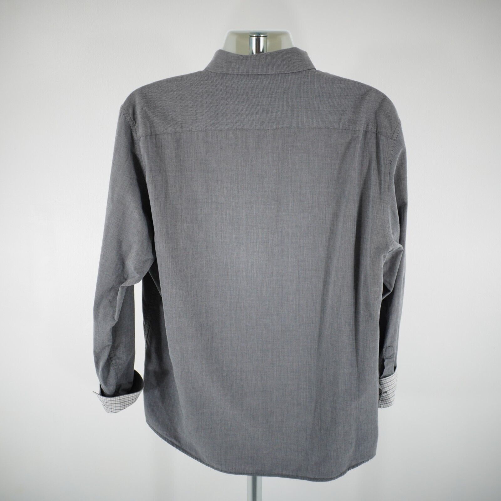Calvin Klein Calvin Klein Gray XL Flip Cuff Collared Cotton Button Down Size US XL / EU 56 / 4 - 8 Thumbnail