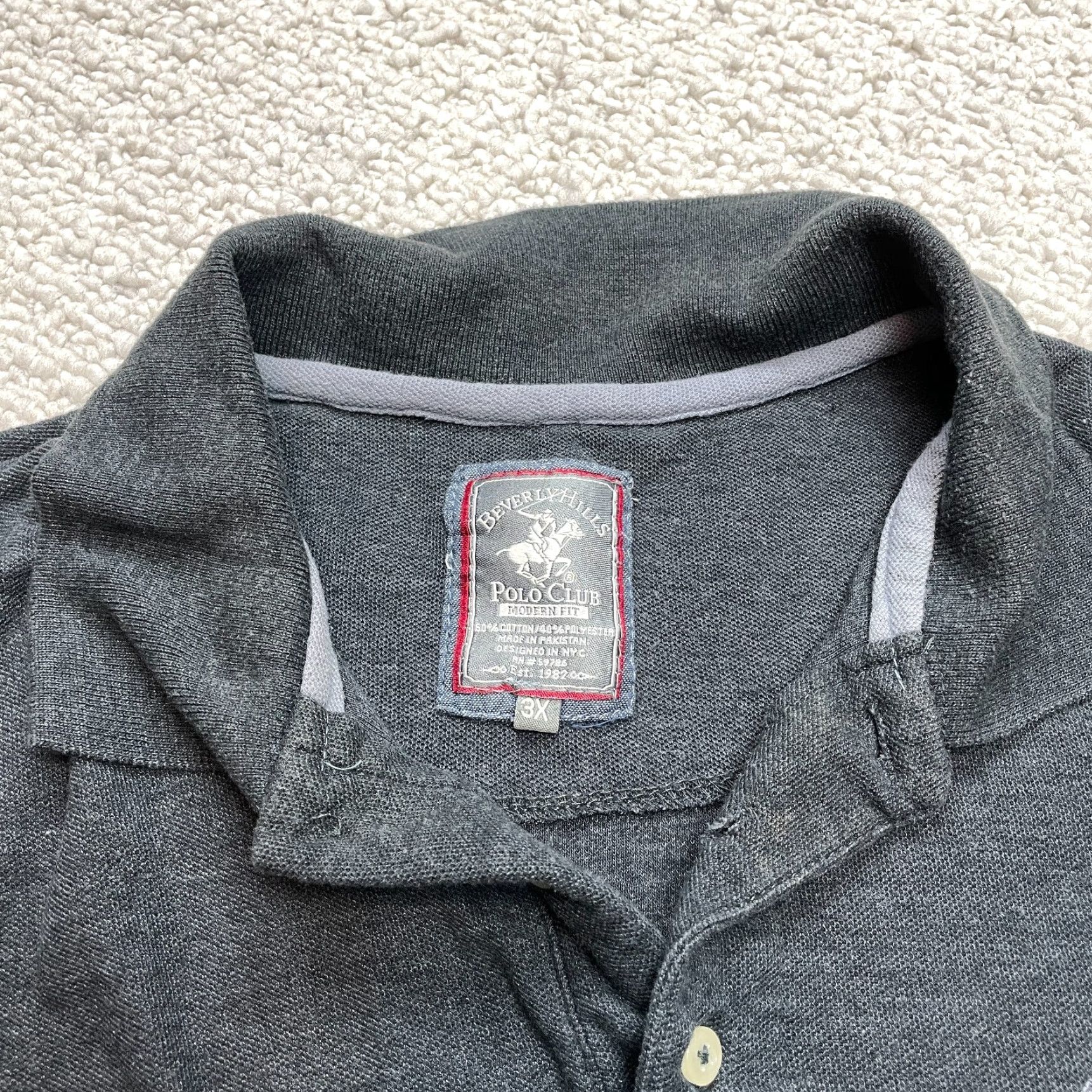 Beverly Hills Polo Club Beverly Hills Polo Club Shirt Mens 3XL Dark Gray Short Sleeve Modern Fit Collar Size US XXL / EU 58 / 5 - 3 Thumbnail