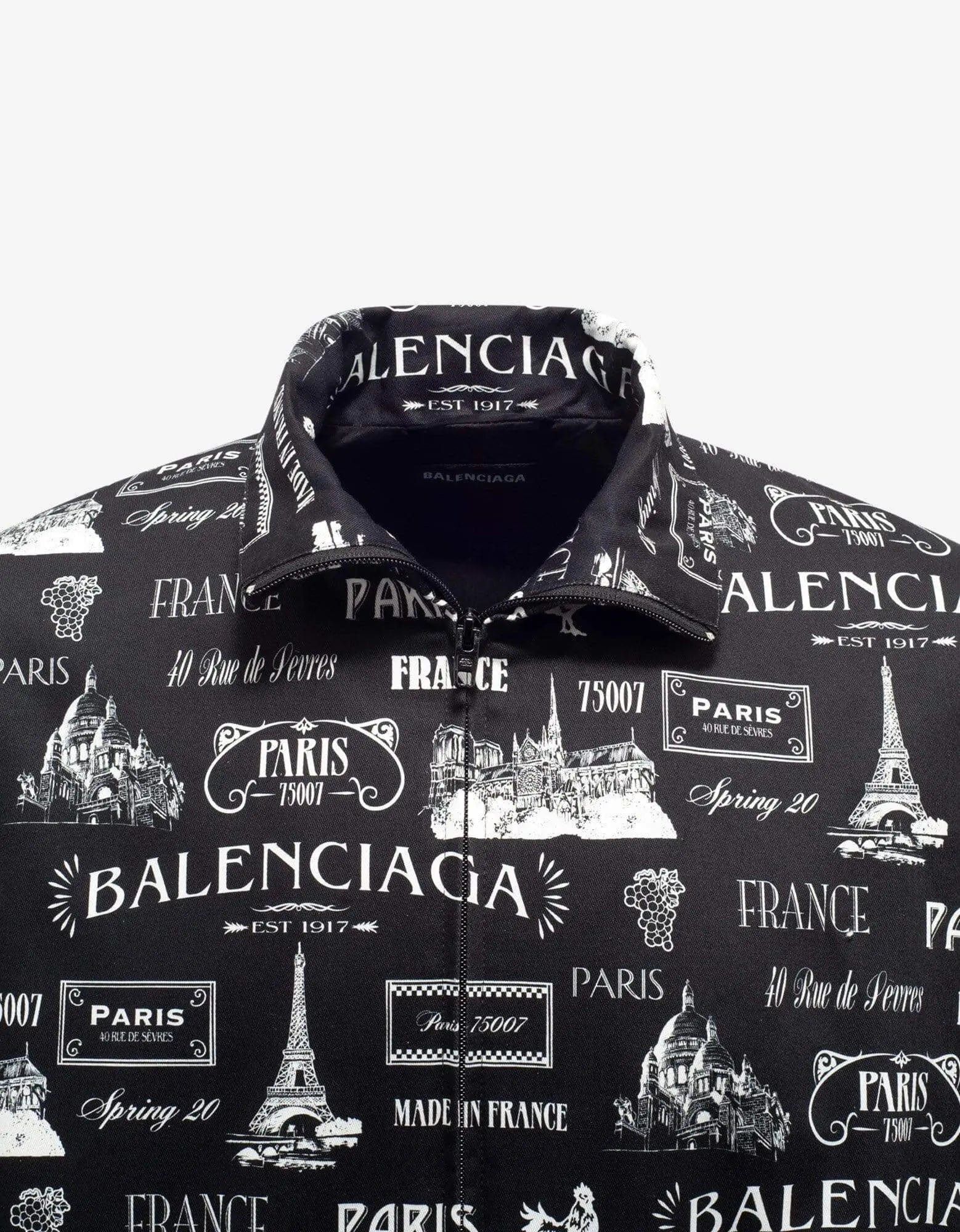Balenciaga Balenciaga Black Double Sleeve Paris Resto Print Windbreaker Size US S / EU 44-46 / 1 - 3 Thumbnail