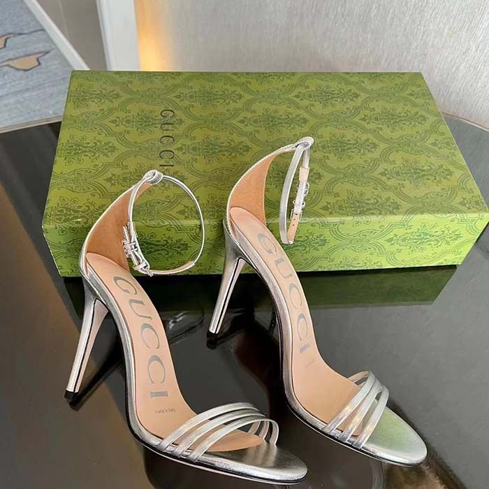 Gucci o1s1wg110425 Double G Sandals in Silver Size US 8.5 / IT 38.5 - 2 Thumbnail