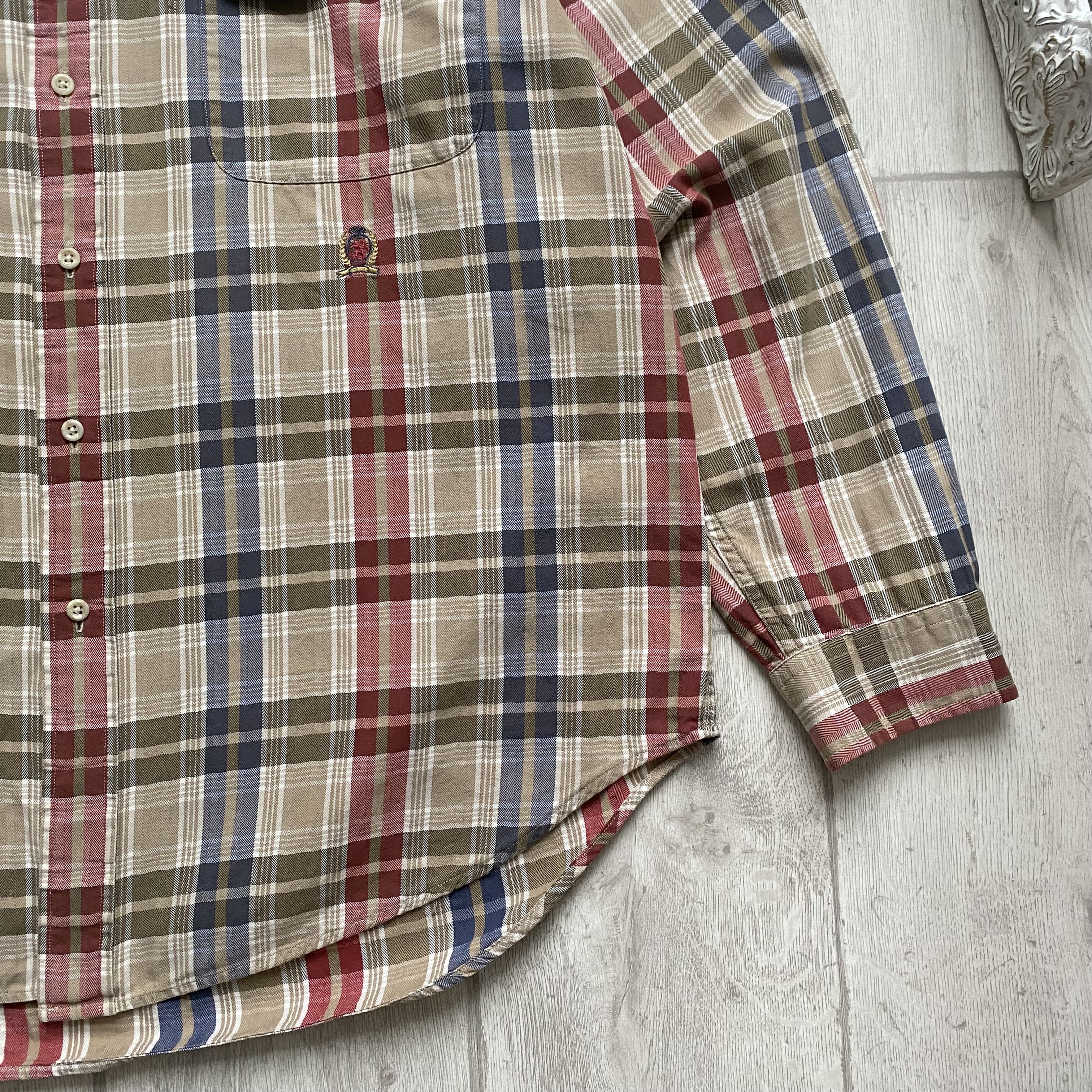 Tommy Hilfiger 🔥Vintage 90s Tommy Hilfiger Shirt Flannel Trevis style Size US XL / EU 56 / 4 - 3 Thumbnail