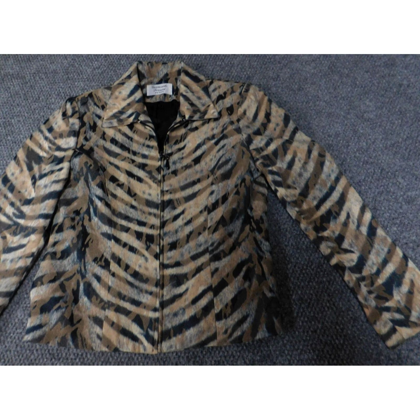 Ferrari Giancarlo Ferrari Womens Jacket Full Zip Regular Size 6 Multicolor Cotton Embroidered Solid Long Sleeve Mid-Length Jacket Women Fall Spring Size M / US 6-8 / IT 42-44 - 3 Thumbnail