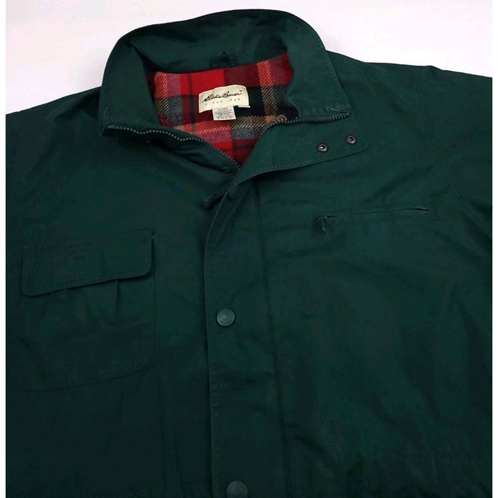 Eddie Bauer VINTAGE Eddie Bauer Wool Lined Parka Field Jacket 90s Plaid Green 2XL Mens Jacket Size US XXL / EU 58 / 5 - 6 Thumbnail