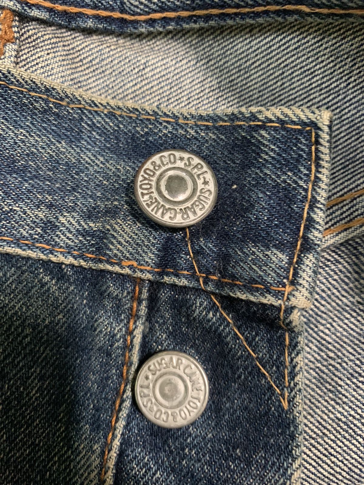 Sugar Cane VINTAGE SUGAR CANE SELVEDGE FADED & RUSTY DISTRESSED DENIM Size US 30 / EU 46 - 11 Thumbnail