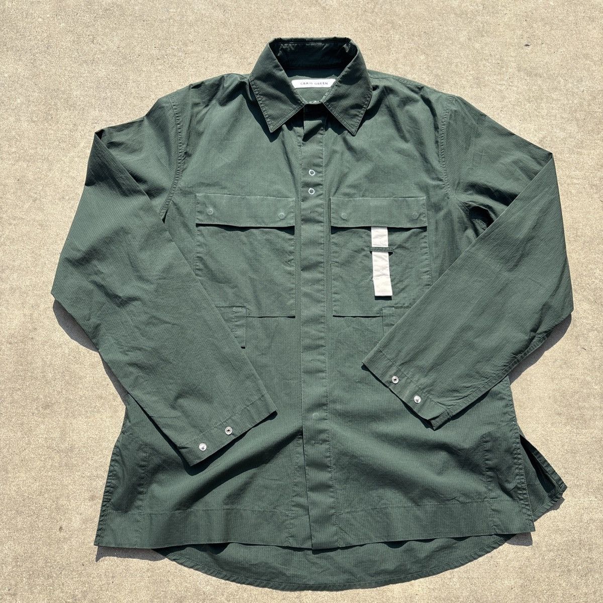 Craig Green Craig Green Ripstop Utility Shirt / Patch Pocket Olive Green Size US M / EU 48-50 / 2 - 1 Thumbnail