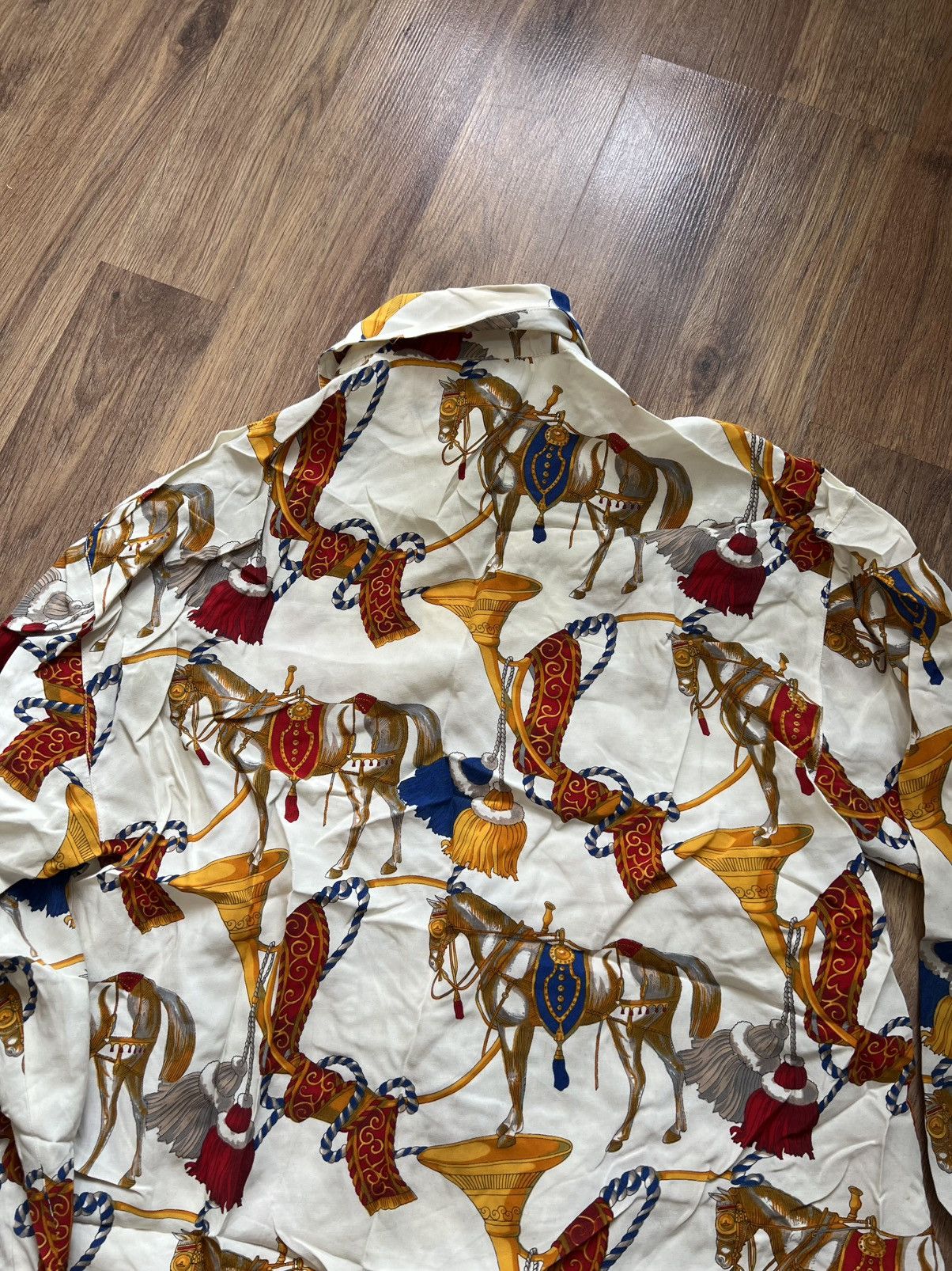 Vintage Profond Blu Vintage Printed Button-Up Shirt (Size 44) Size M / US 6-8 / IT 42-44 - 5 Thumbnail