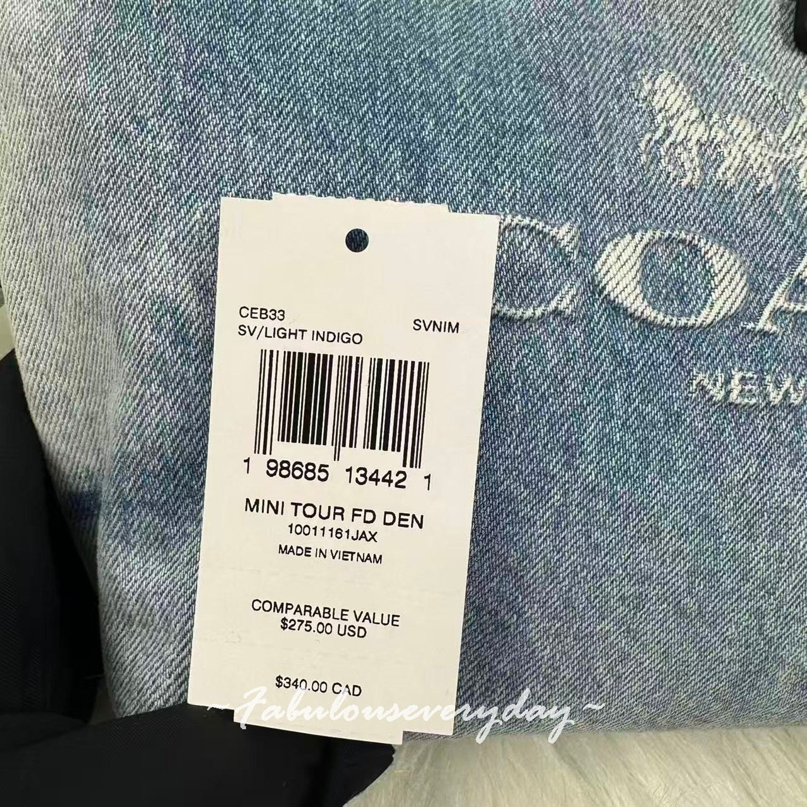 Coach COACH Mini Tour Tote xbody Loved Denim Silver/Light Indigo Size ONE SIZE - 6 Thumbnail