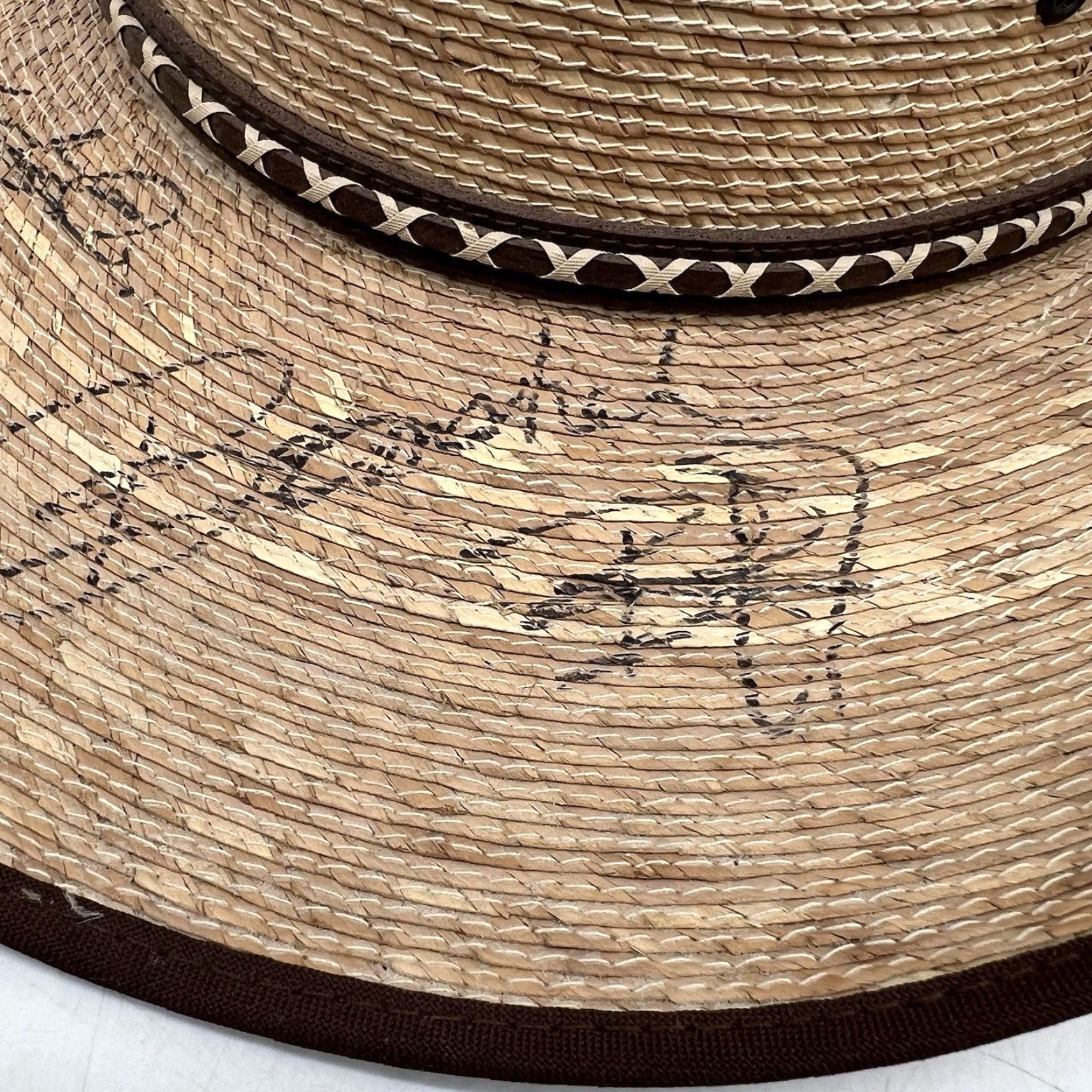 Vintage RESISTOL Cowboy Hat Brown Natural Size 7-1/4 Woven Palm Mens Western Casual Size ONE SIZE - 5 Thumbnail