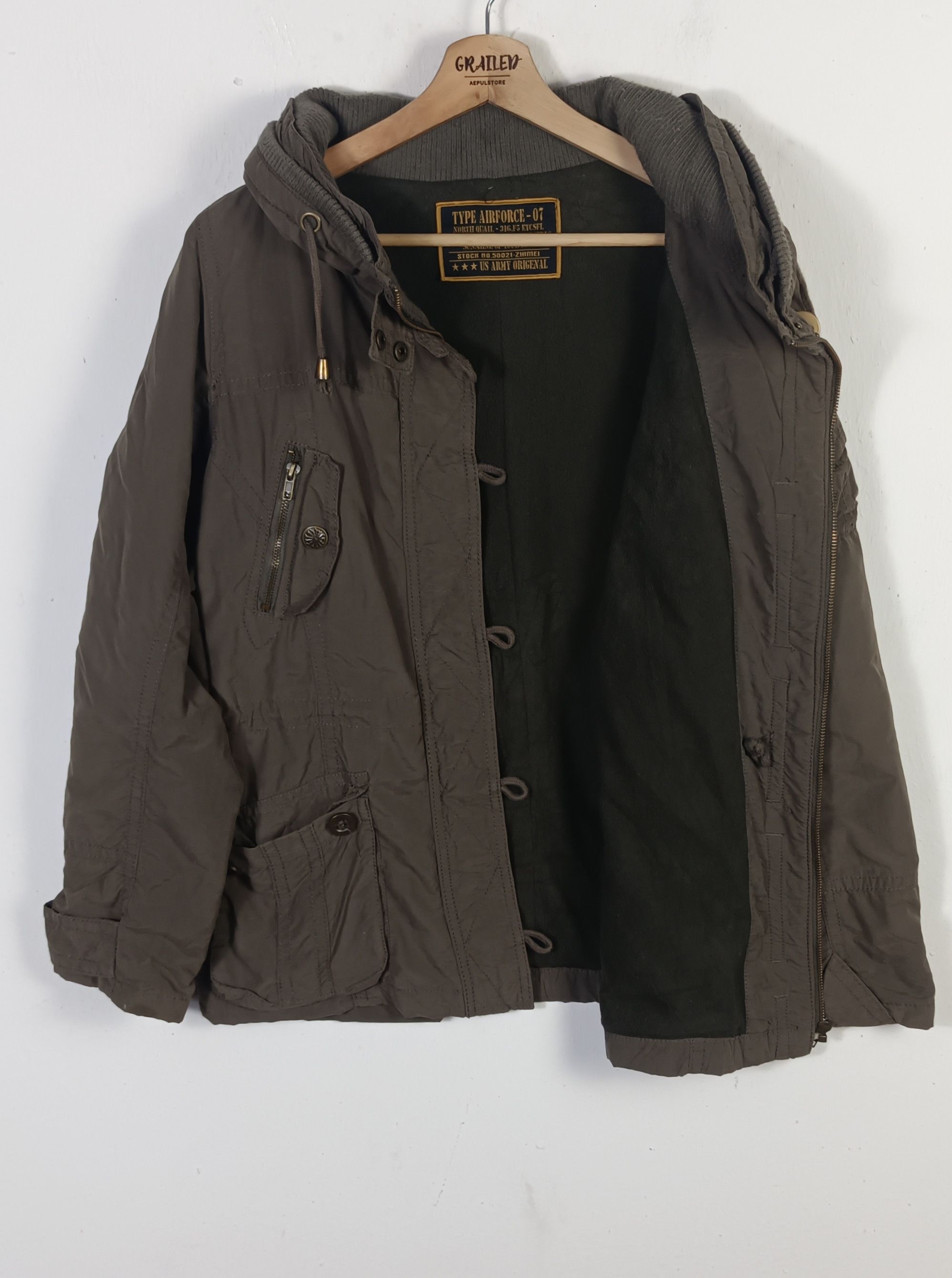 Japanese Brand 🇯🇵US Army Type Air Force 07 Flight Tactical Pocket Jacket Size US L / EU 52-54 / 3 - 5 Thumbnail