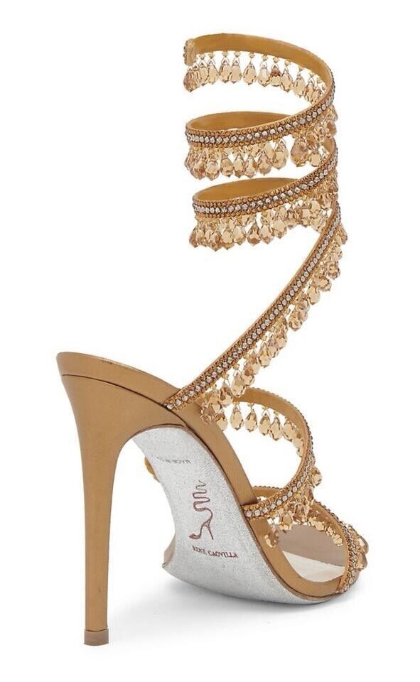 Rene Caovilla Chandelier Amber Strappy Ankle Wrap Sandal Heel Pump 36 Size US 6 / IT 36 - 7 Thumbnail