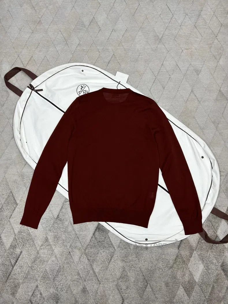 Hermes Hermes Pig nose full print wool sweater, Bordeaux red Size US S / EU 44-46 / 1 - 4 Thumbnail