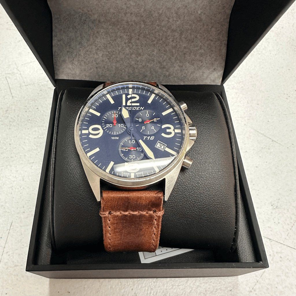 Other New Torgoen TN-1033 T16 GMT Blue Leather Strap Watch Size ONE SIZE - 1 Thumbnail