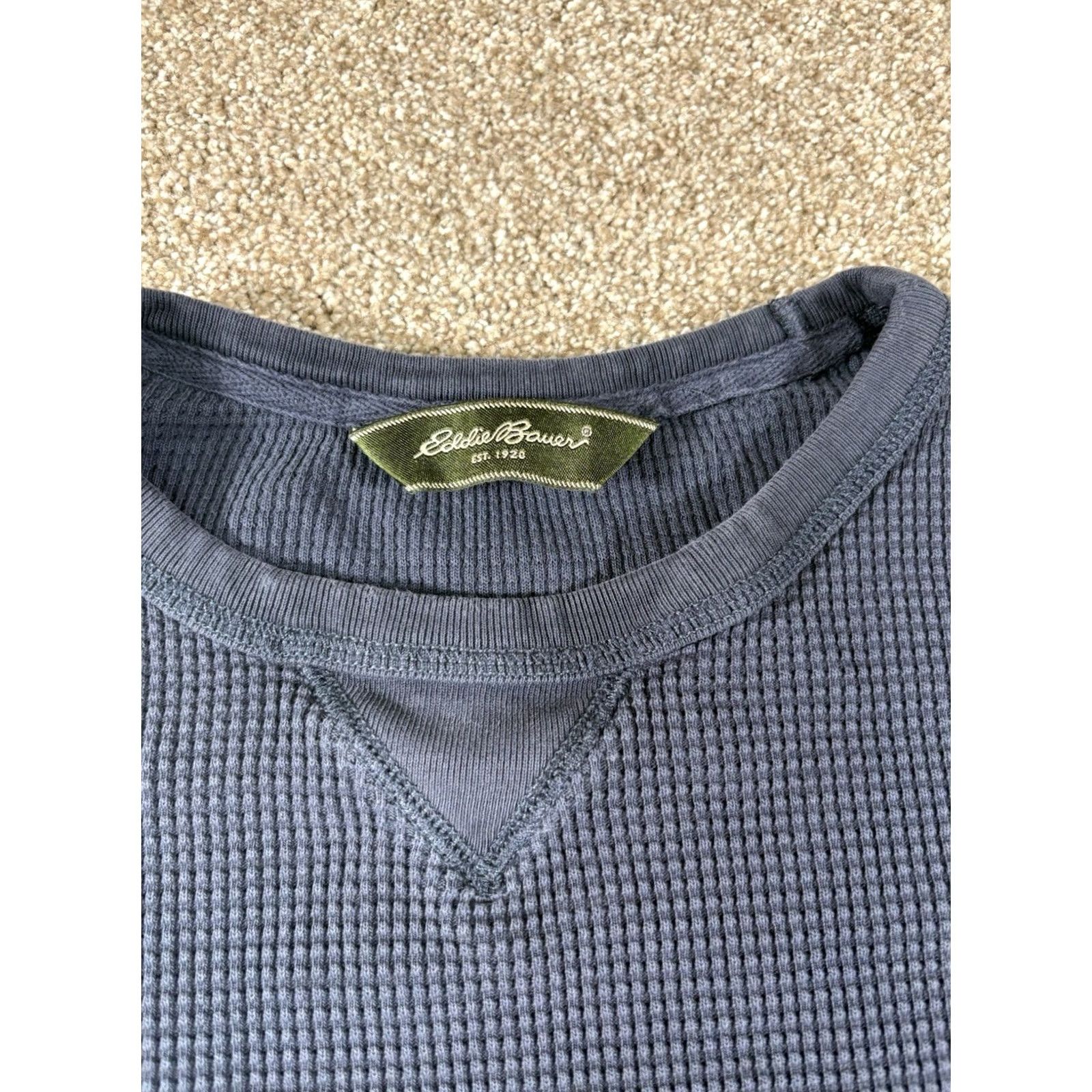 Eddie Bauer VINTAGE Eddie Bauer Mens Shirt Waffle Knit Long Sleeve Navy Blue XL Regular 90s Outdoor Thermal Mens Size US XL / EU 56 / 4 - 2 Thumbnail