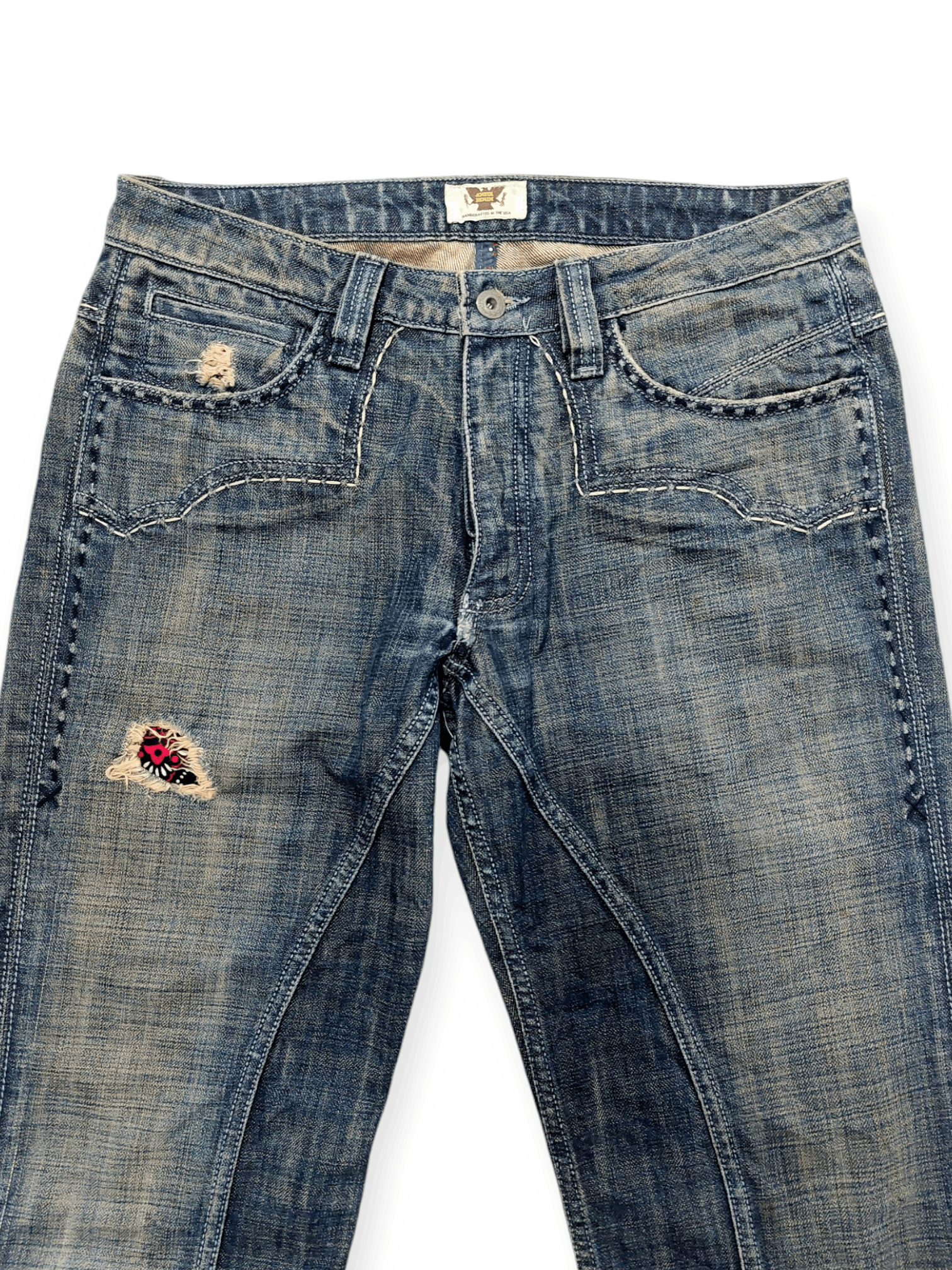 Antik Denim × If Six Was Nine Flared💥 Vintage Antik Denim Embroidered Denim Jeans Size US 31 - 4 Thumbnail