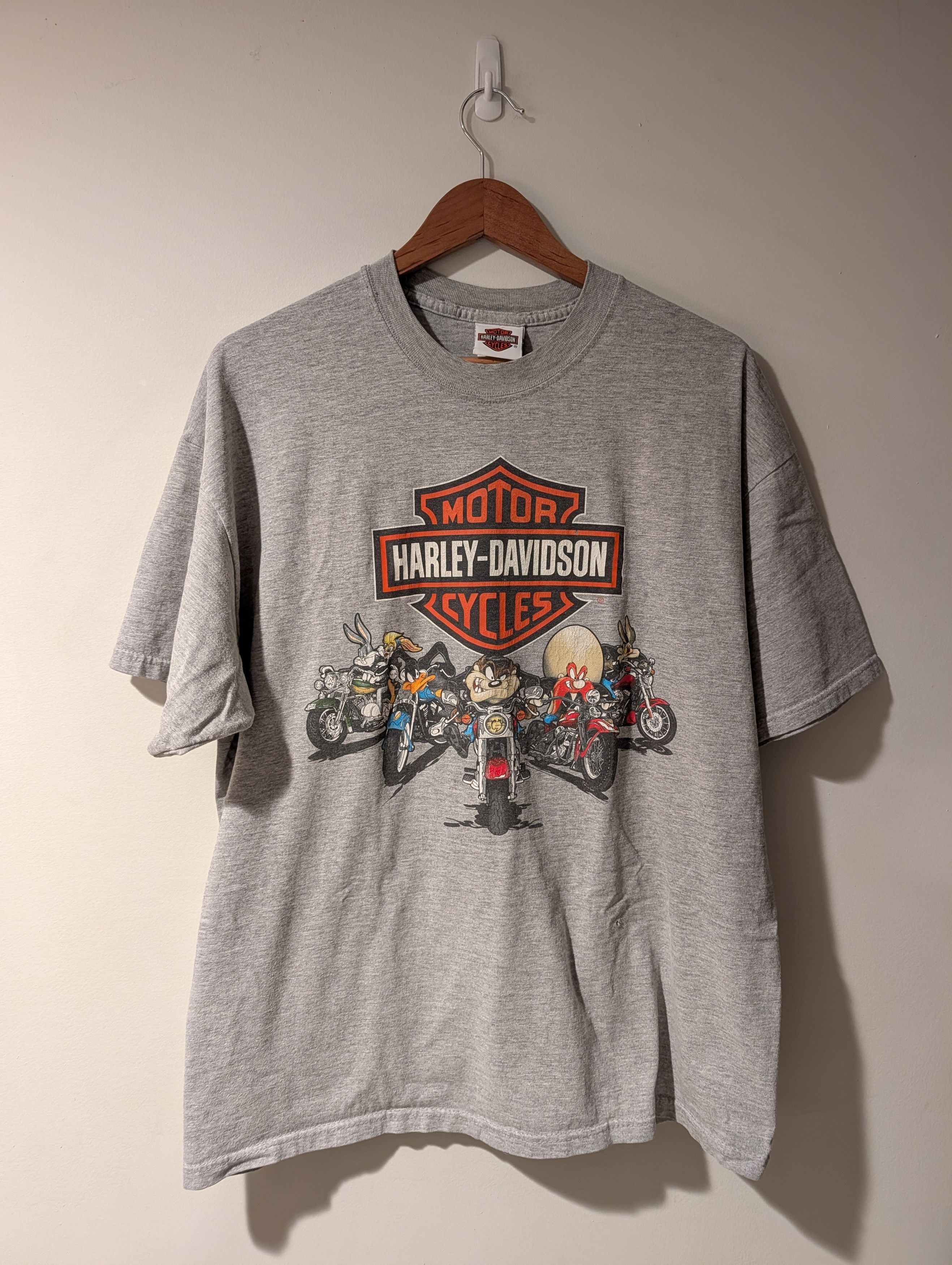 Harley Davidson Vintage 90s Harley-Davidson Looney Tunes T-Shirt Orwigsburg Size US XL / EU 56 / 4 - 1 Thumbnail