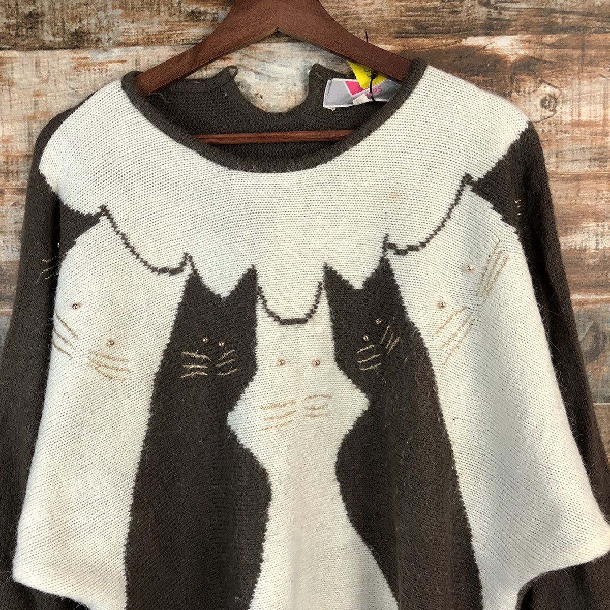 Vintage DL Honors cat vintage japan Brown Knitwear #C562 Size L / US 10 / IT 46 - 5 Thumbnail