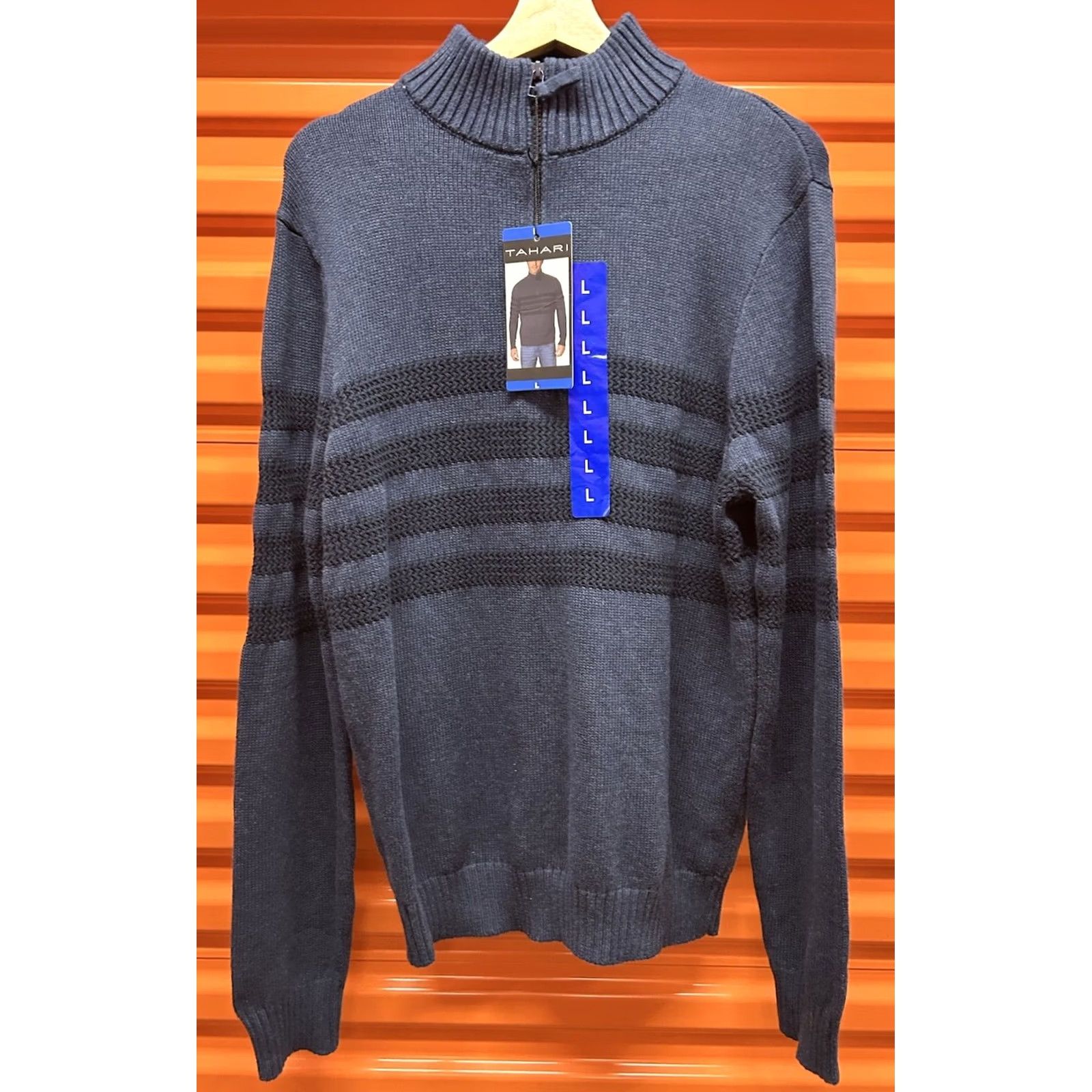 Vintage New Tahari Indigo Heather Blue MockNeck 1/4Zip Pullover Sweater Size L Men’s Large Size US L / EU 52-54 / 3 - 2 Thumbnail