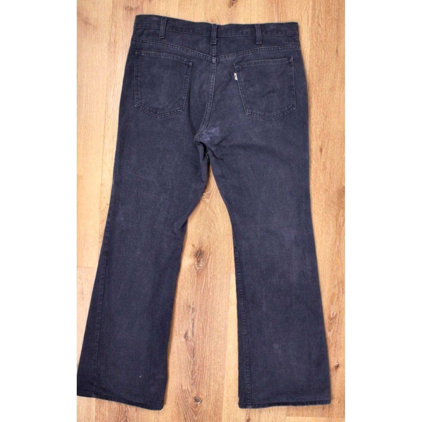 Levi's Levi's Men’s VTG 1960s 1970s Dark Blue Big E Button Fly Flared Pants 37x31.5 Regular Blue 60s 70s Levi's Pants Mens Size US 37 - 2 Thumbnail