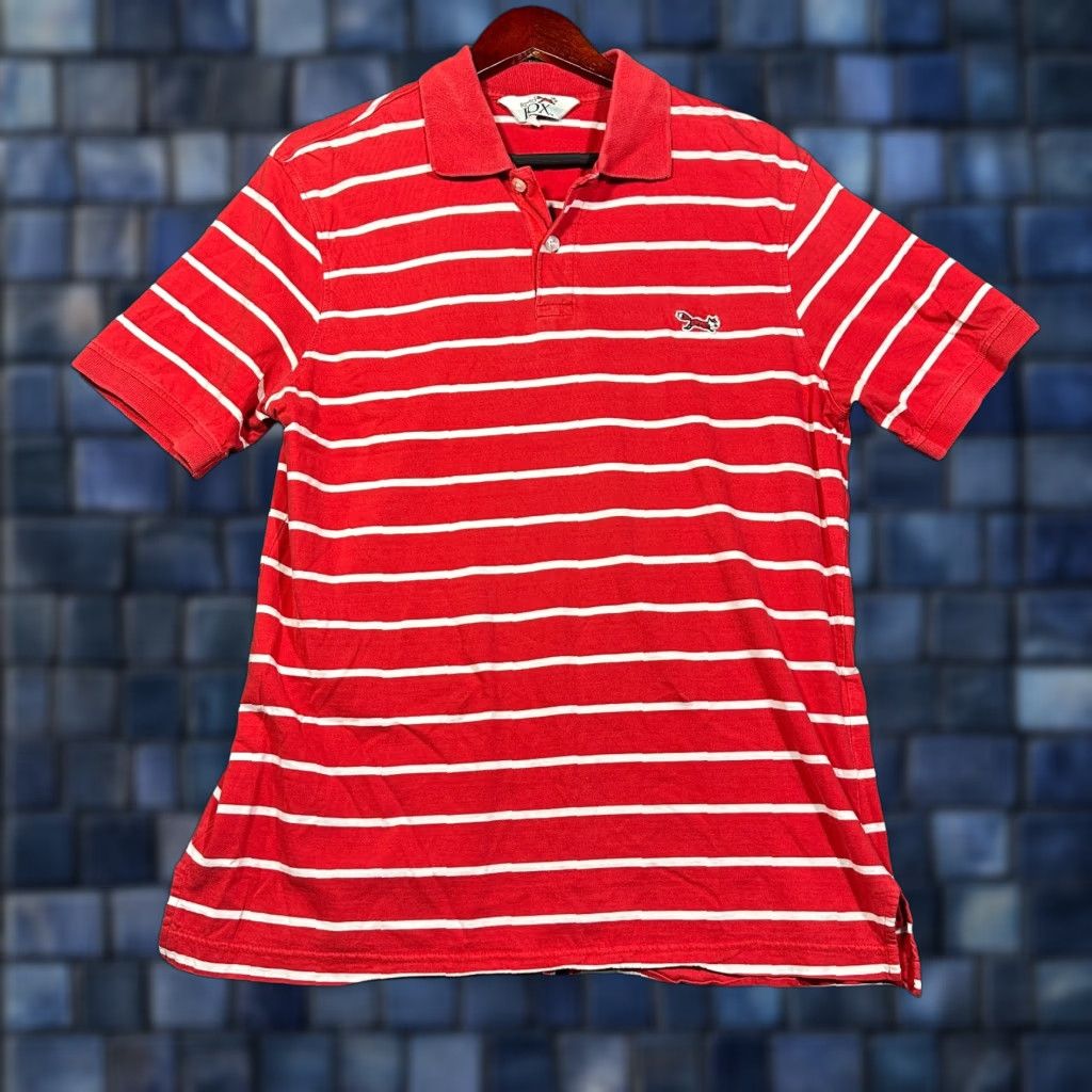 Vintage VINTAGE Retro Fox Polo Shirt Mens L Red White Cotton Striped Short Sleeve Shirt Polo Logo Classic Mens Size US L / EU 52-54 / 3 - 1 Thumbnail