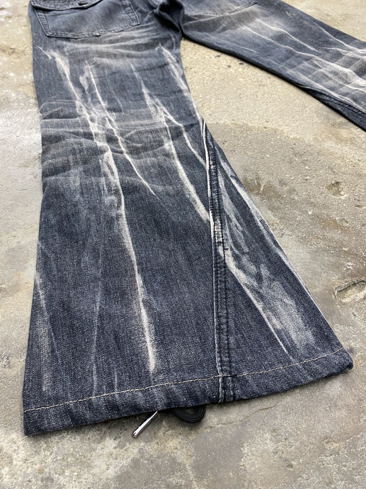 Japanese Brand Black baccara side laced jeans wash Size US 29 - 17 Thumbnail