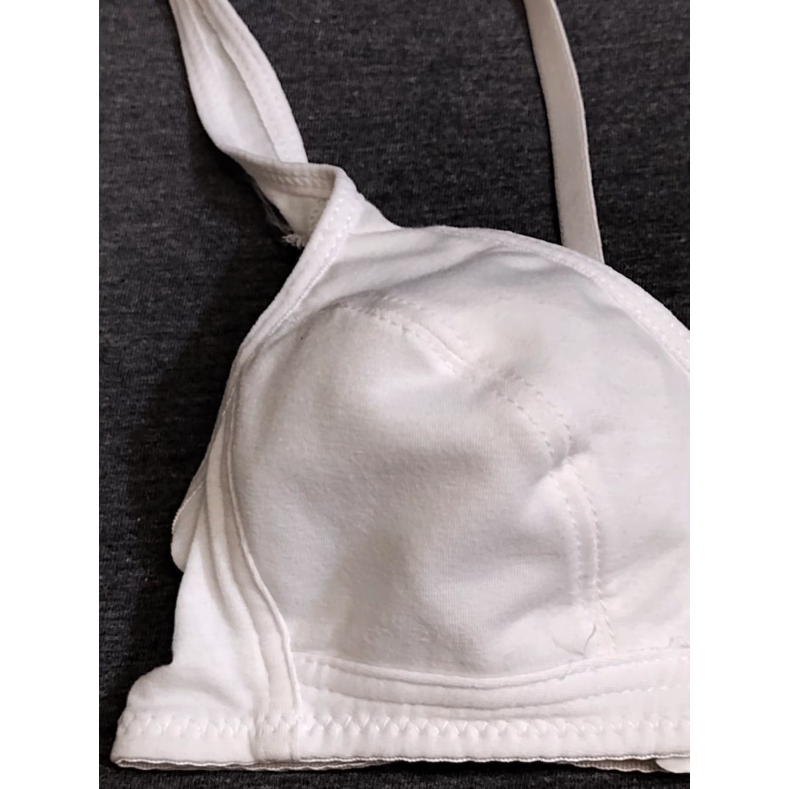 Vintage Spade Bra Women's White Love Logo Bra Size 30 Style 3330 Bralette Adjustable Strap Wireless One Size Cup 30 Logo Love Shirt? Size ONE SIZE - 6 Thumbnail