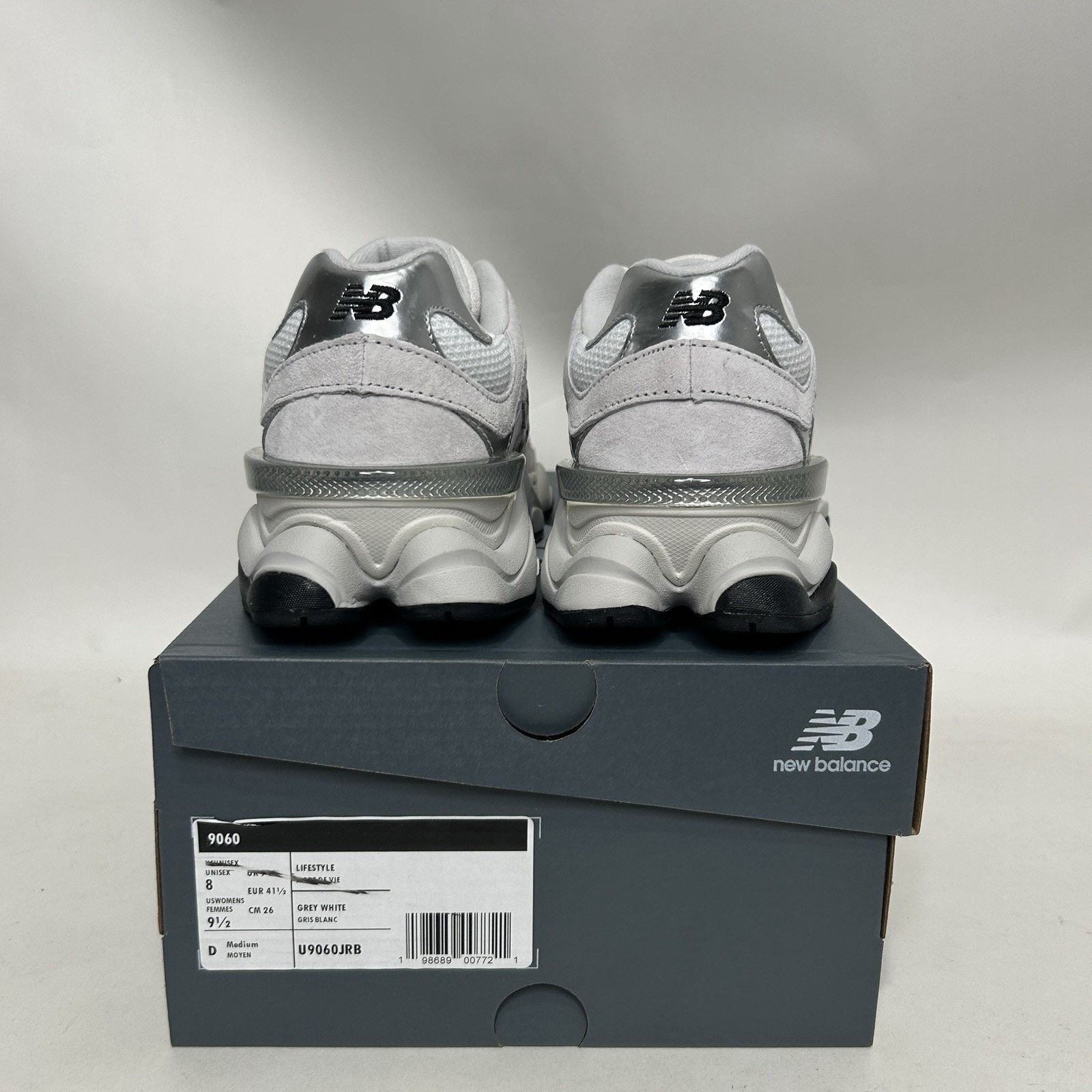 New Balance New Balance 9060 'White Black Metallic Silver' U9060JRB Size US 8 / EU 41 - 4 Thumbnail