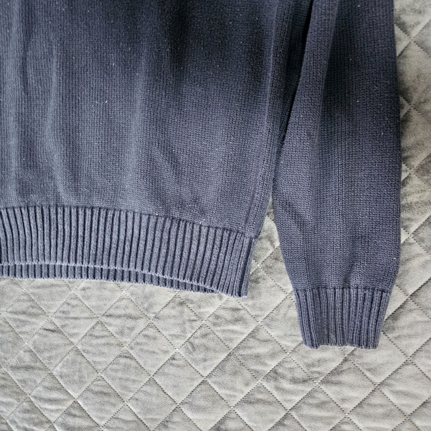 Vintage American Living Sweater Men L Mock Neck 1/4 Zip 100% Cotton Blue Knit Pattern Fair Isle Vintage No Size US L / EU 52-54 / 3 - 8 Thumbnail