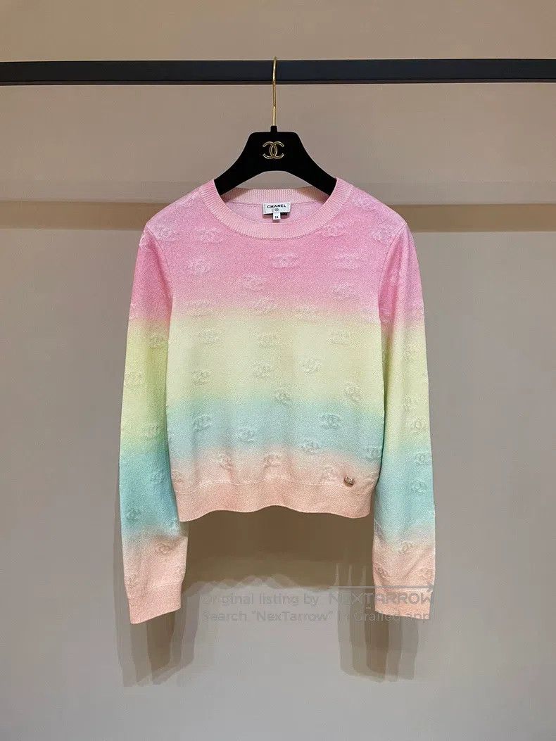 Chanel Chanel 24 spring and summer rainbow logo dark pattern knit Size XXS / US 00 / IT 34 - 1 Thumbnail