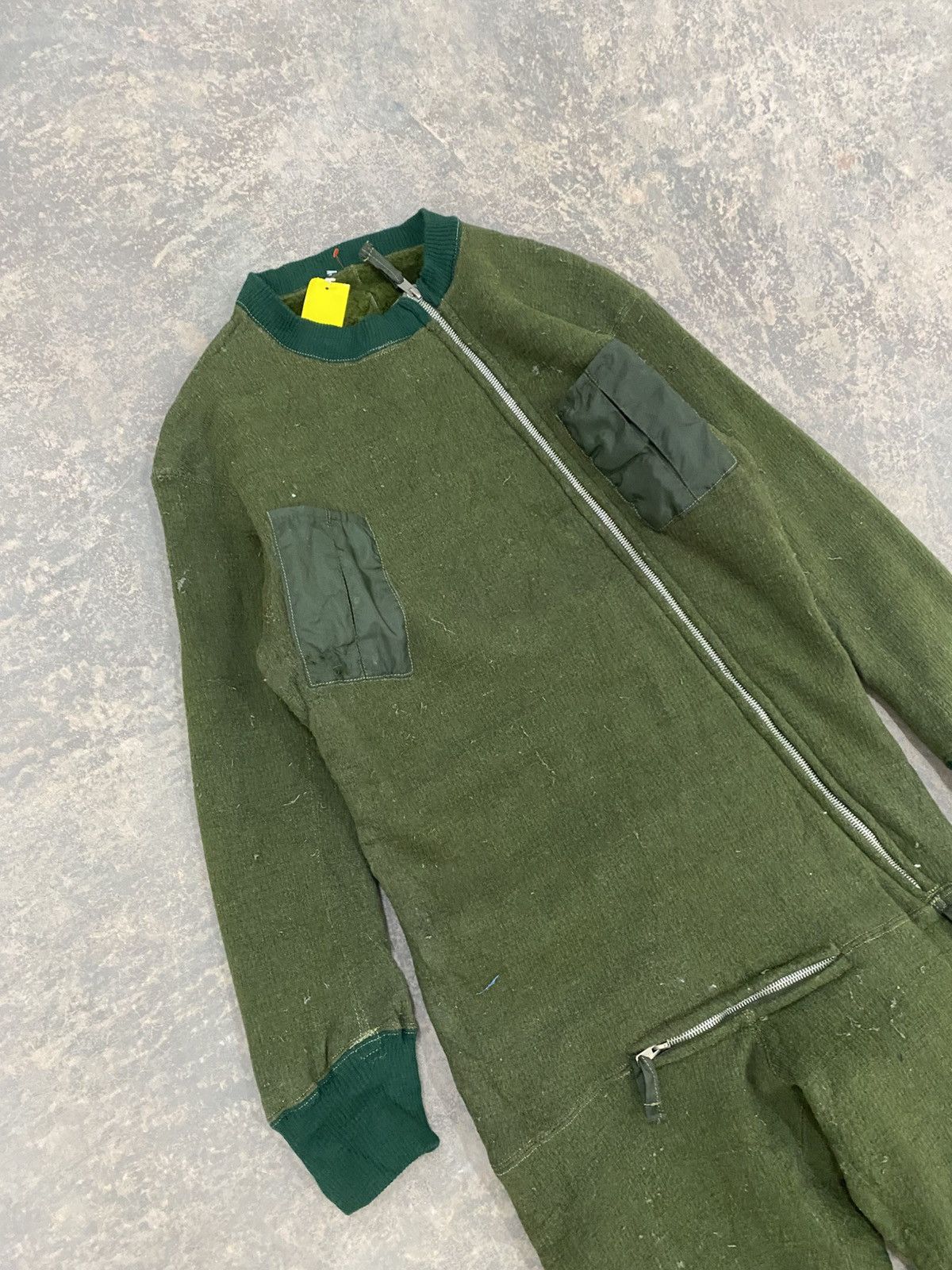 Vintage 1970s -Military Flight Coverall Jumpsuit Wool asymmetric Size US 32 / EU 48 - 5 Thumbnail
