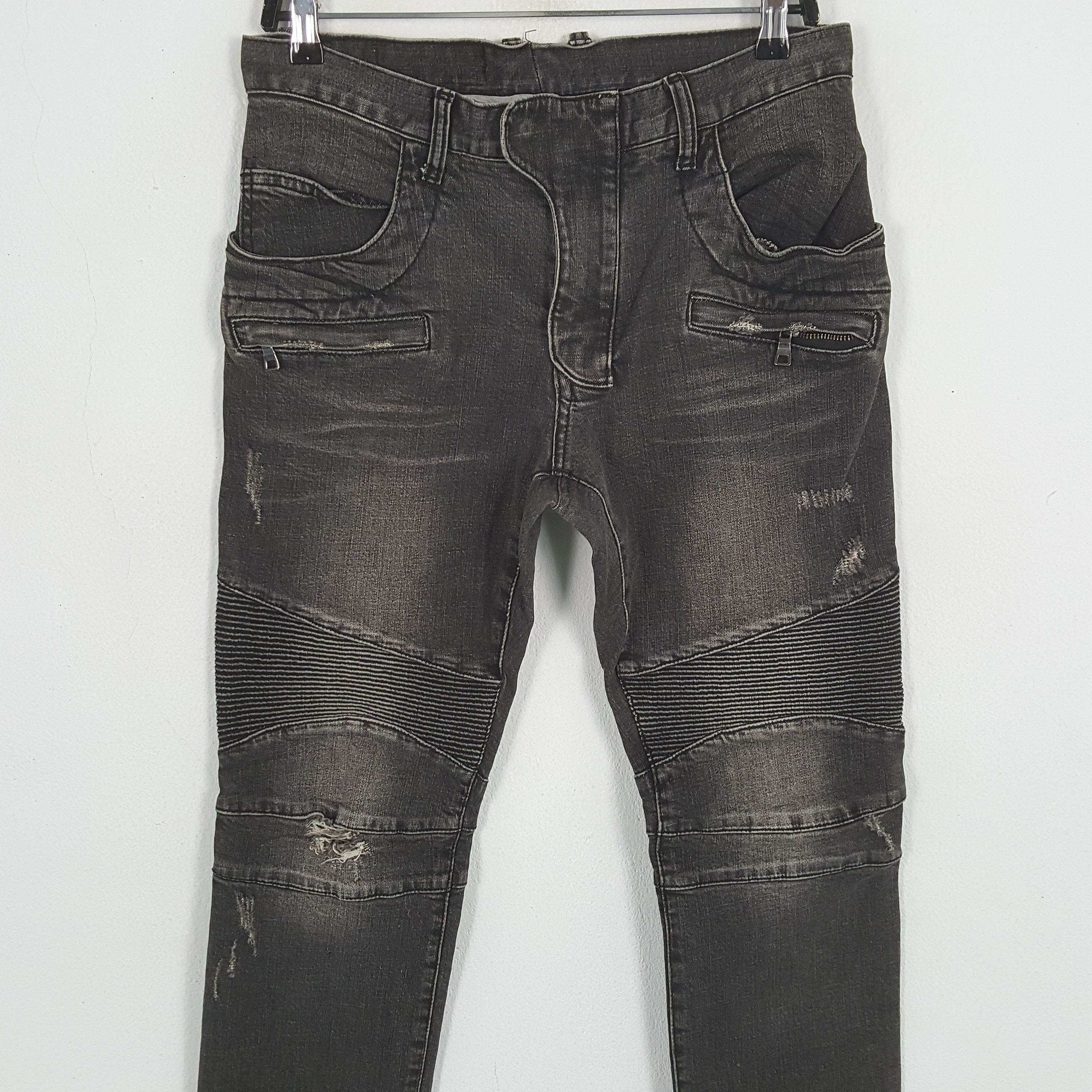 Vintage BALMAIN Paris Fashion Brand Distressed Jeans Size US 31 - 2 Thumbnail