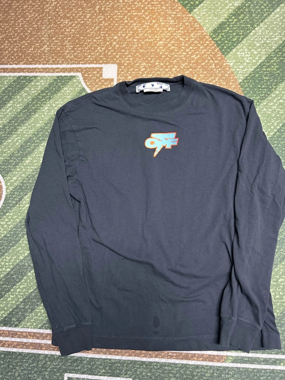 Off-White Off-White Thund Skate-Print Long Sleeve Tee Blue/Orange Size US M / EU 48-50 / 2 - 7 Thumbnail