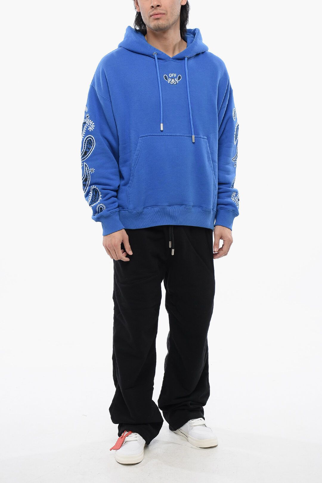 Off-White og1mm1025 Cotton Bandana Arrow Hoodie in Blue Size US XL / EU 56 / 4 - 4 Thumbnail