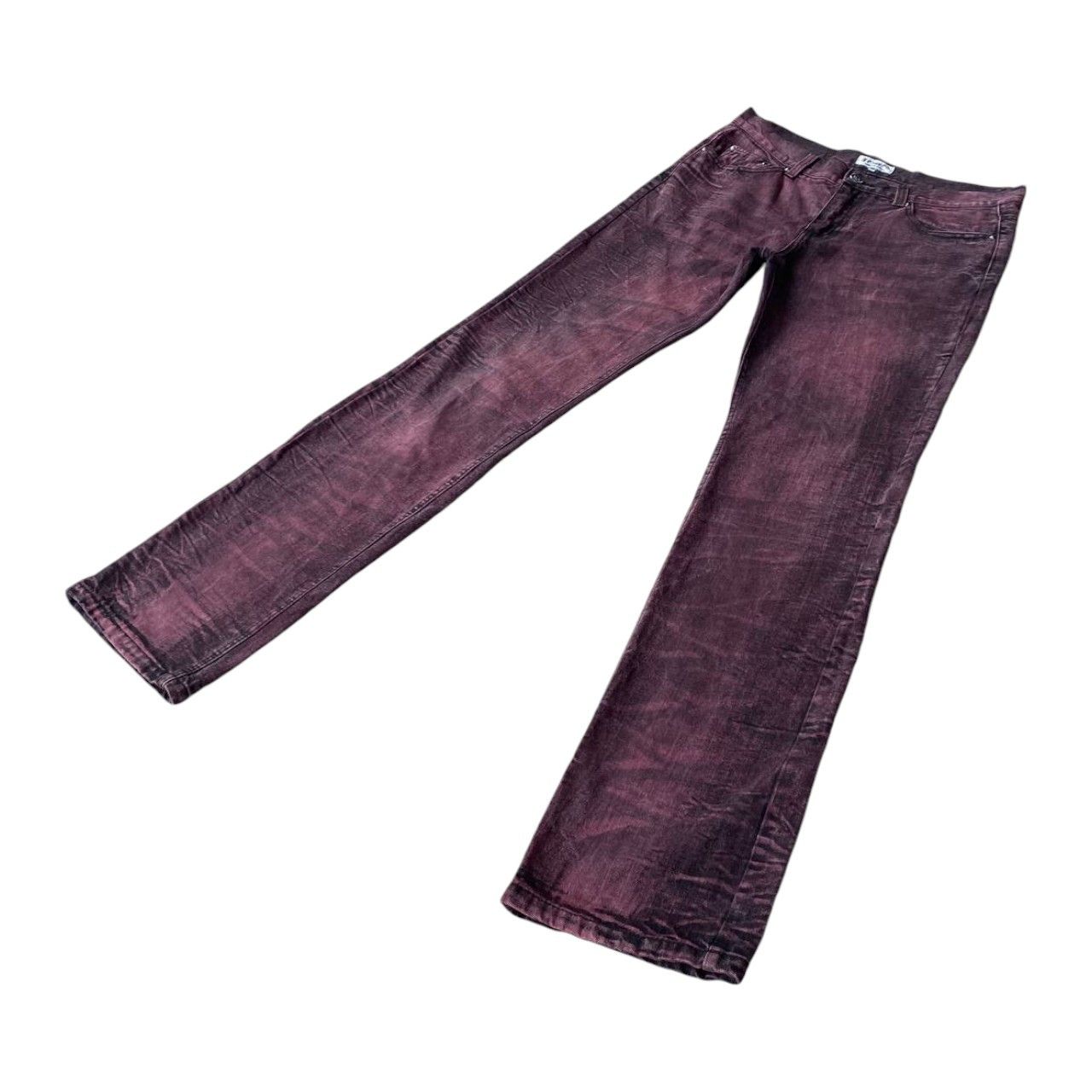 LOWBOX × Tornado Mart LOWBOX JAPAN WINE-RED DYE FISHBONE STRAIGHT LEG IN W30X33 Size US 30 / EU 46 - 11 Thumbnail