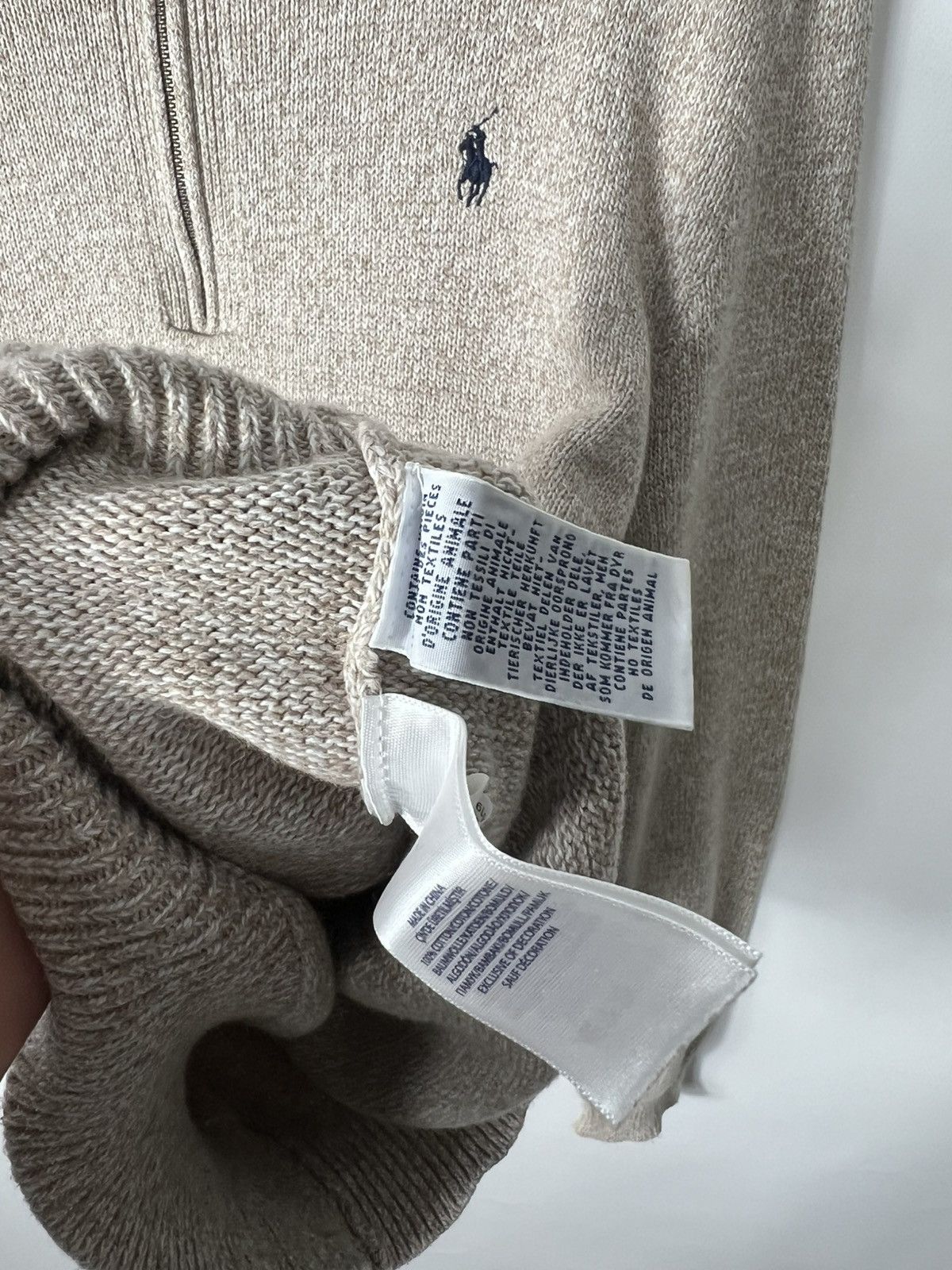 Polo Ralph Lauren Vintage streetwear Polo Ralph Lauren 1/4 Zip Beige Sweater Size US S / EU 44-46 / 1 - 7 Thumbnail