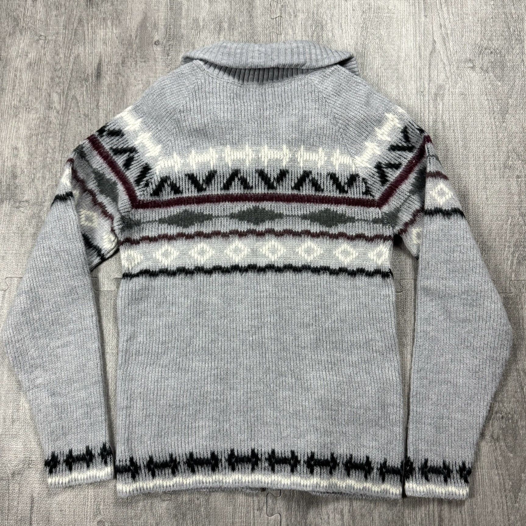 London Fog VINTAGE LONDON FOG FAIR ISLE FULL ZIP CARDIGAN SWEATER GREY SMALL MENS USA Size US S / EU 44-46 / 1 - 8 Thumbnail
