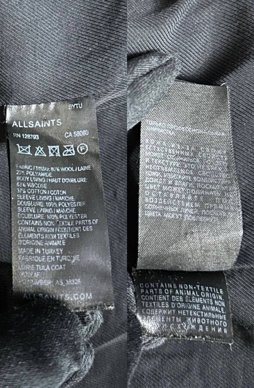 Allsaints ALLSAINTS Lorie Tula Wool Blend Coat Tweed Italian Cloth Size L / US 10 / IT 46 - 11 Thumbnail