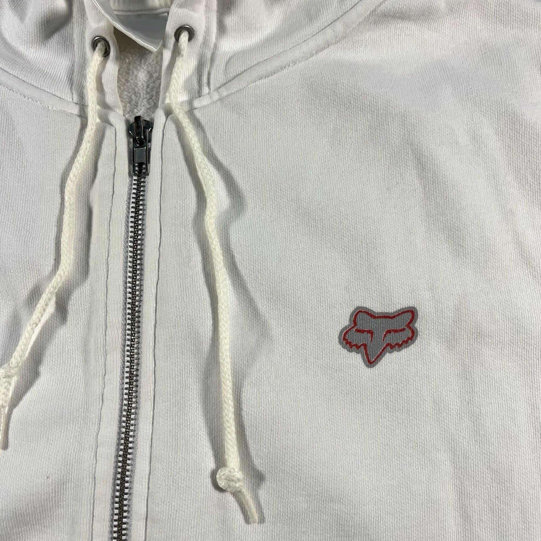 Fox Racing VINTAGE Fox Racing Hoodie Jacket Womens L White 90s Grunge Motocross Skater Zip Full Zip Casual Size L / US 10 / IT 46 - 5 Thumbnail