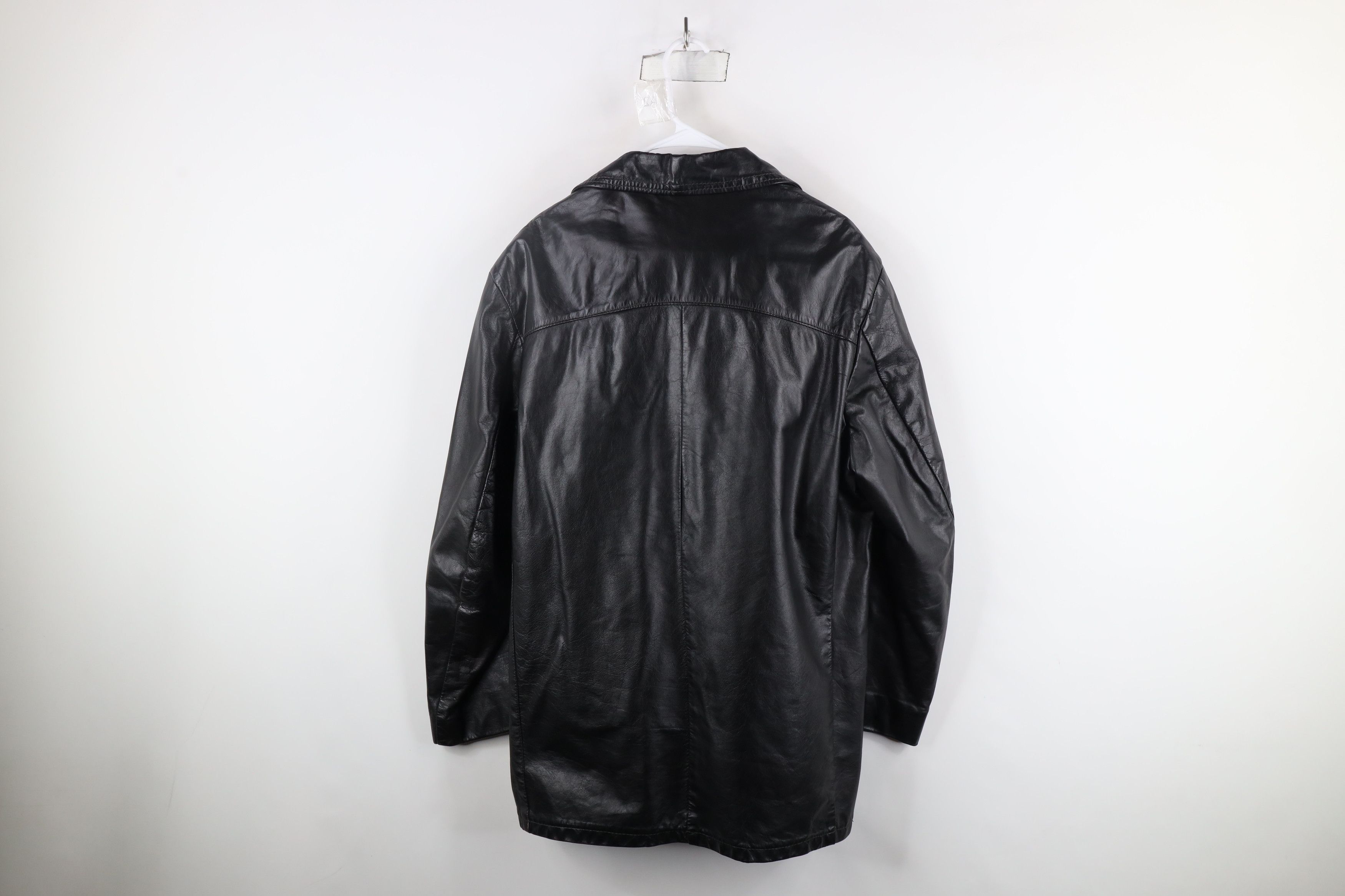 Vintage Vintage 70s Streetwear Leather Button Shirt Jacket Black Size US L / EU 52-54 / 3 - 13 Thumbnail