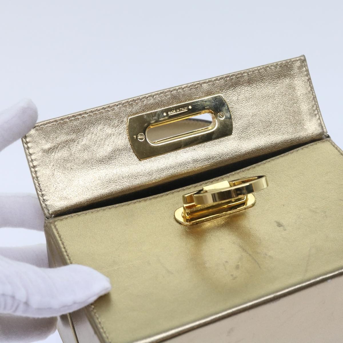 Salvatore Ferragamo Salvatore Ferragamo Gancini Hand Bag Leather Gold Tone Size ONE SIZE - 15 Thumbnail