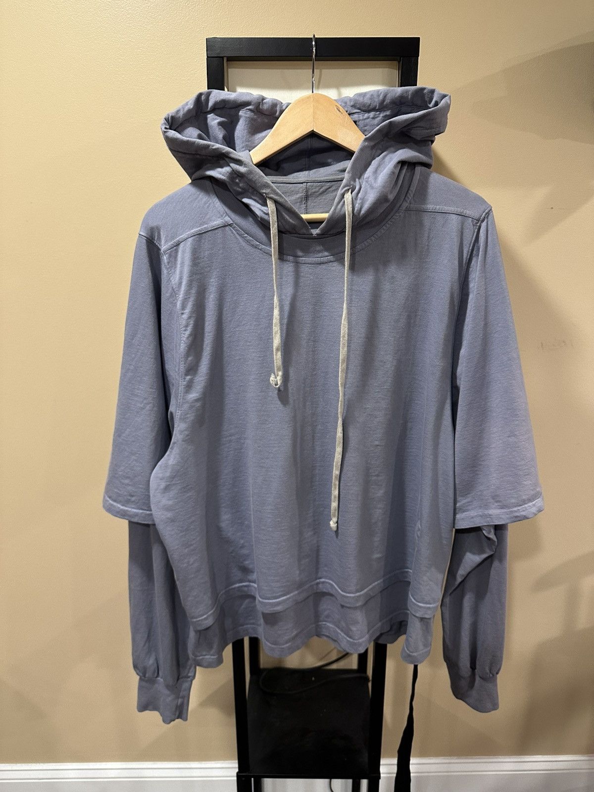 Rick Owens Rick Owens DRKSHDW Stone/Blue Purple Layered Hustler Hoodie Size US L / EU 52-54 / 3 - 1 Thumbnail