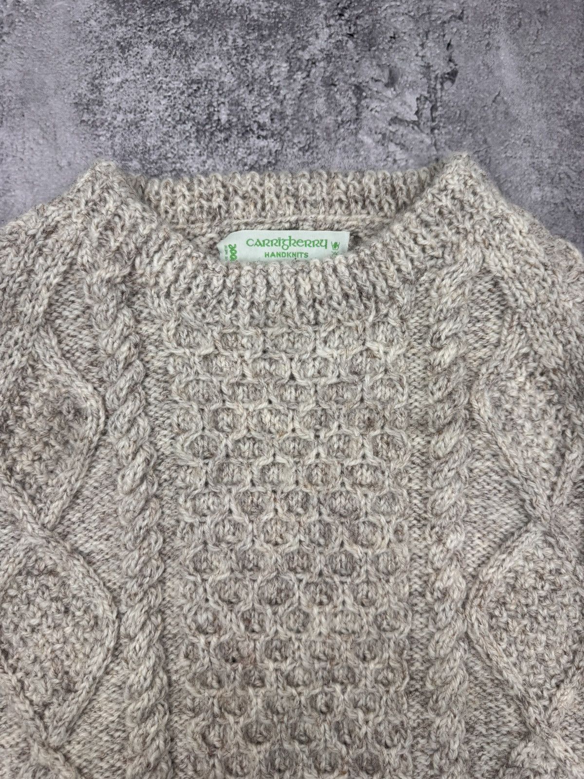 Carraig Donn Carraig Donn Handknits Women Aran Cable Knit Sweater Beige Size XS / US 0-2 / IT 36-38 - 5 Thumbnail