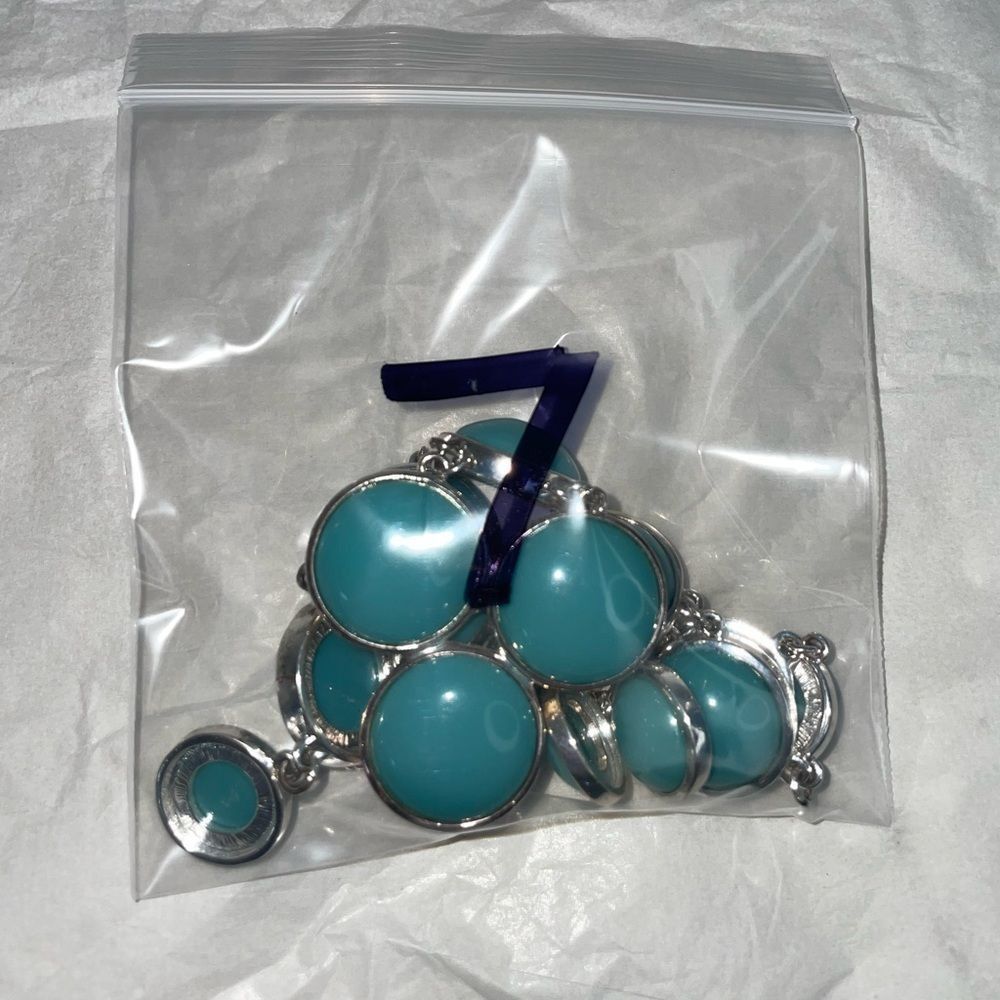 Other Turquoise & Silver Fashion Statement Necklace Size ONE SIZE - 4 Thumbnail