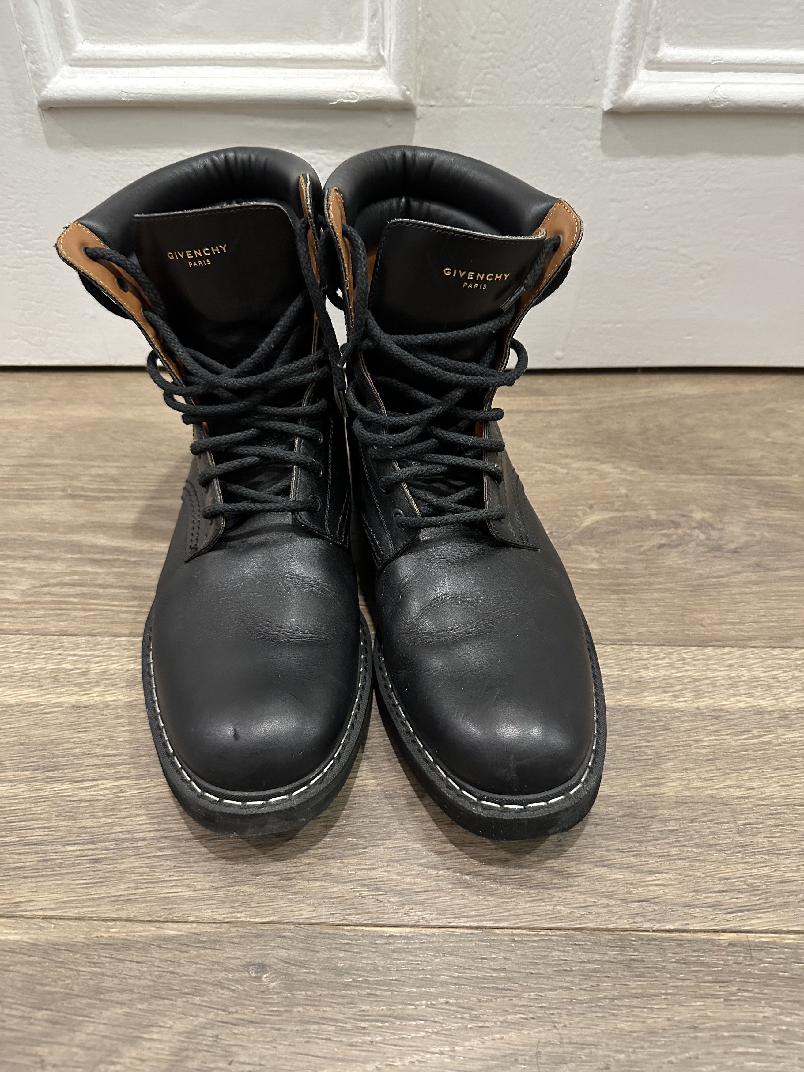 Givenchy Givenchy Black Leather Combat Army Boots Size US 10 / EU 43 - 1 Thumbnail
