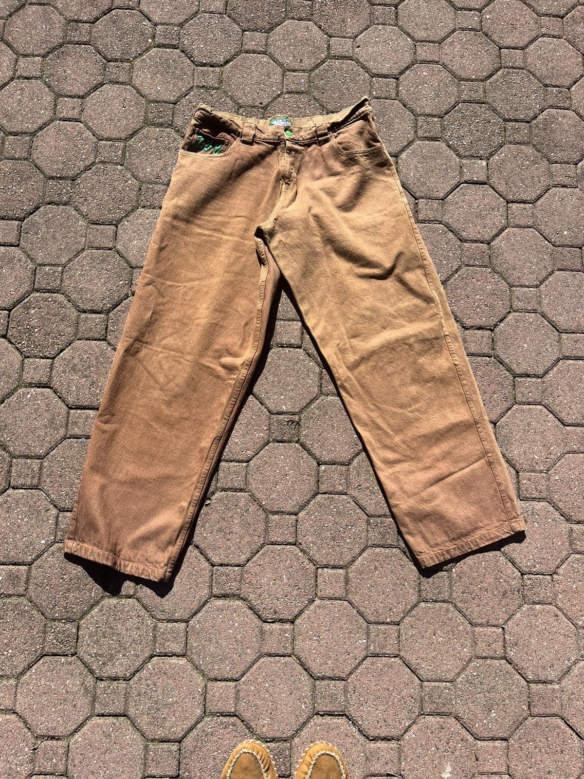 Japanese Brand × Vintage Vintage “DIGITS” Robo Denim Wide Leg Jeans 36x34 Size US 36 / EU 52 - 2 Thumbnail