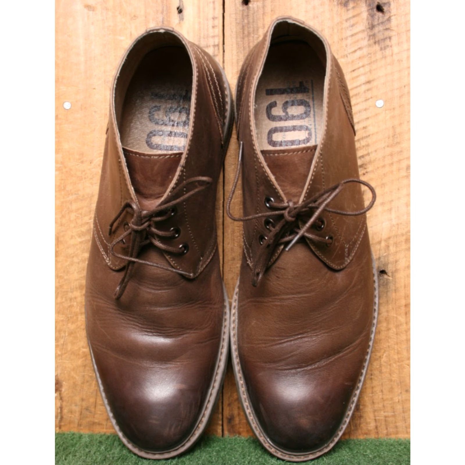 Nordstrom VINTAGE 1901 by Nordstrom Brown Leather Desert Chukka Boots Sz. 10M Man Men Leather Upper Lace Up Ankle Boot Brown Chukka 1901 Mens 10M Desert Boots Size US 10 / EU 43 - 4 Thumbnail